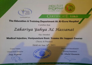 Dr. Zakariya Certificate